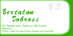 bertalan dobrosi business card